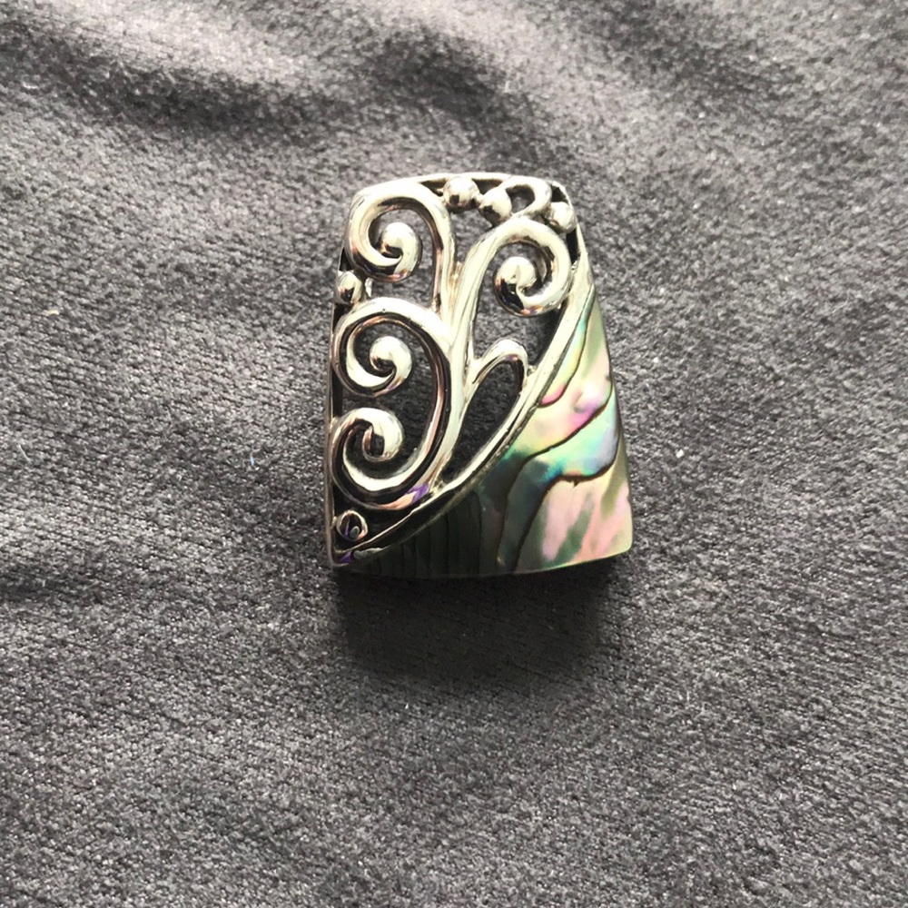 Sterling Silver Filigree and Abalone Pendant